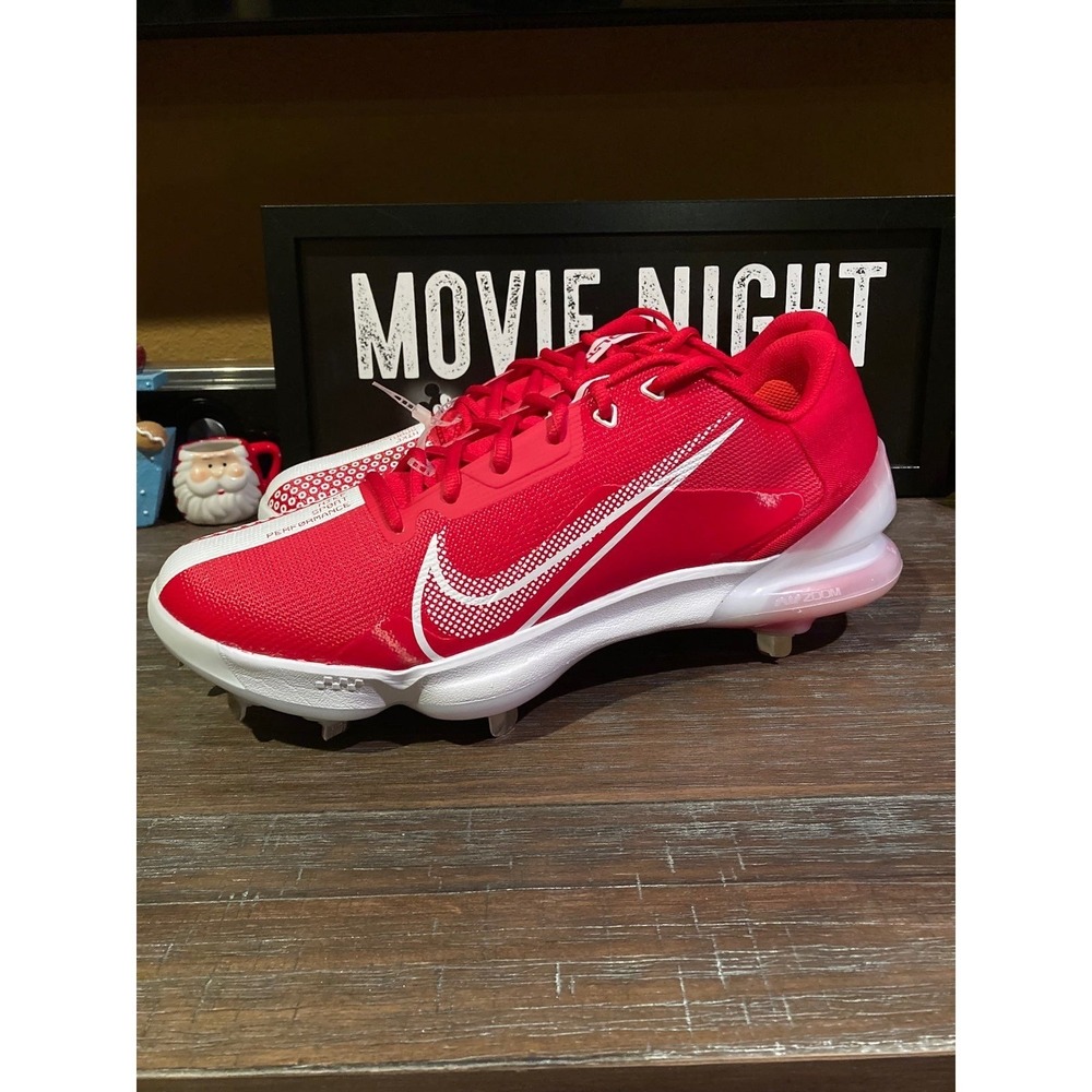 Nike Force Zoom Trout 8 Elite Metal Baseball Cleats Red White CZ5913-600 Mens 13